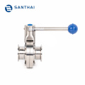 SS304/316L 3 or 4  Position Pull Handle Sanitary Butterfly Valve with Clamp Ends